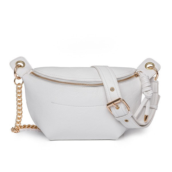 Luxe Convertible Sling Belt Bum Bag | White