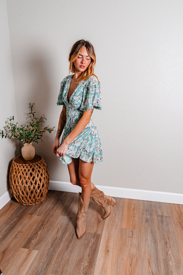 Find Me Again Floral Tiered Mini Dress