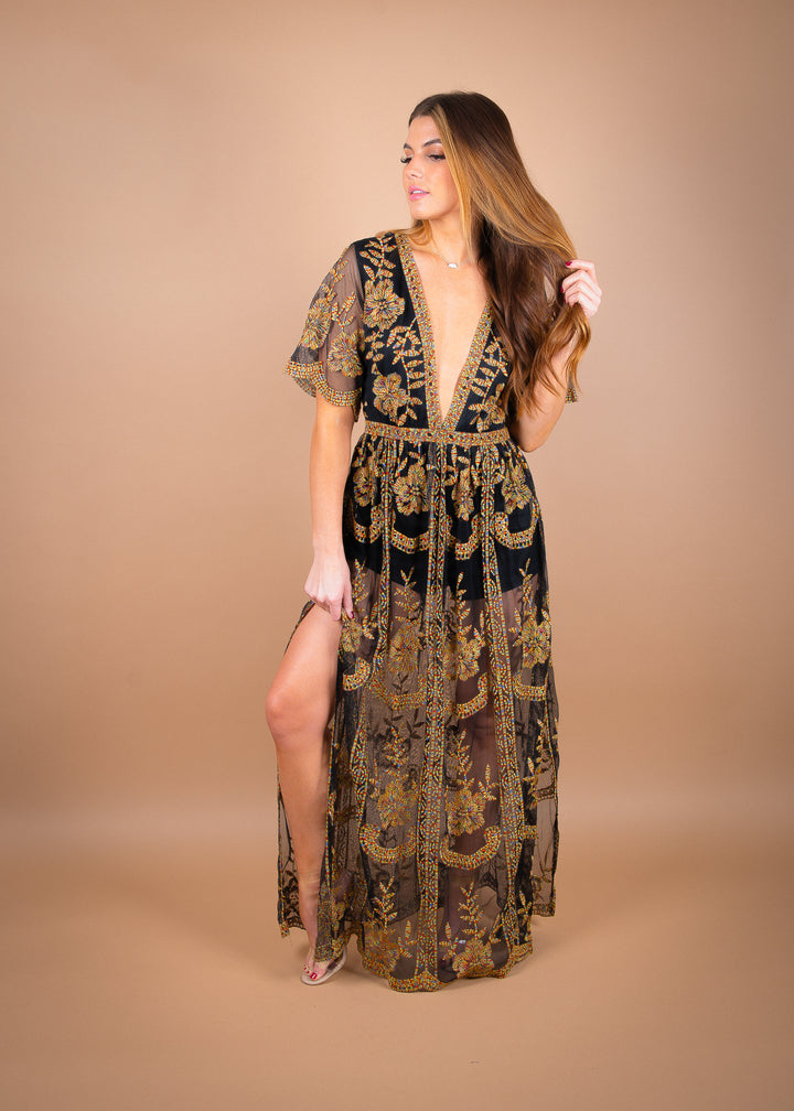 Bohemian Chic Lace Overlay Maxi Romper