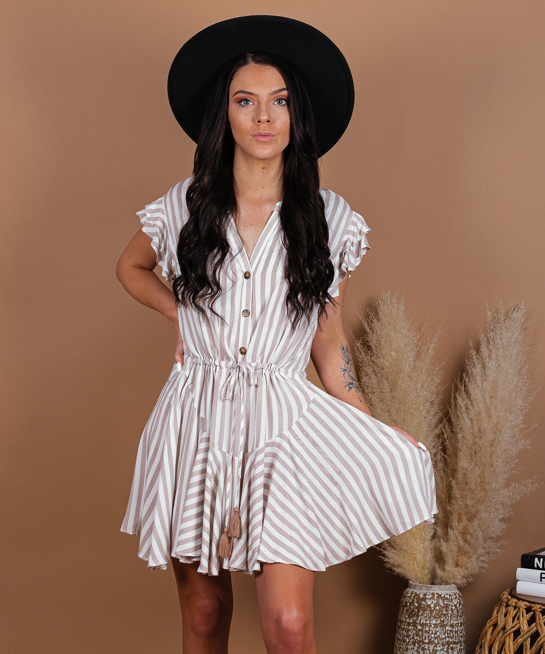 Play Fair Striped Button Down Dress