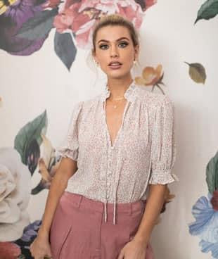 Floral Print Sheer Top