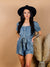 Rayanne Button Front Pocketed Chambray Romper