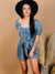 Rayanne Button Front Pocketed Chambray Romper