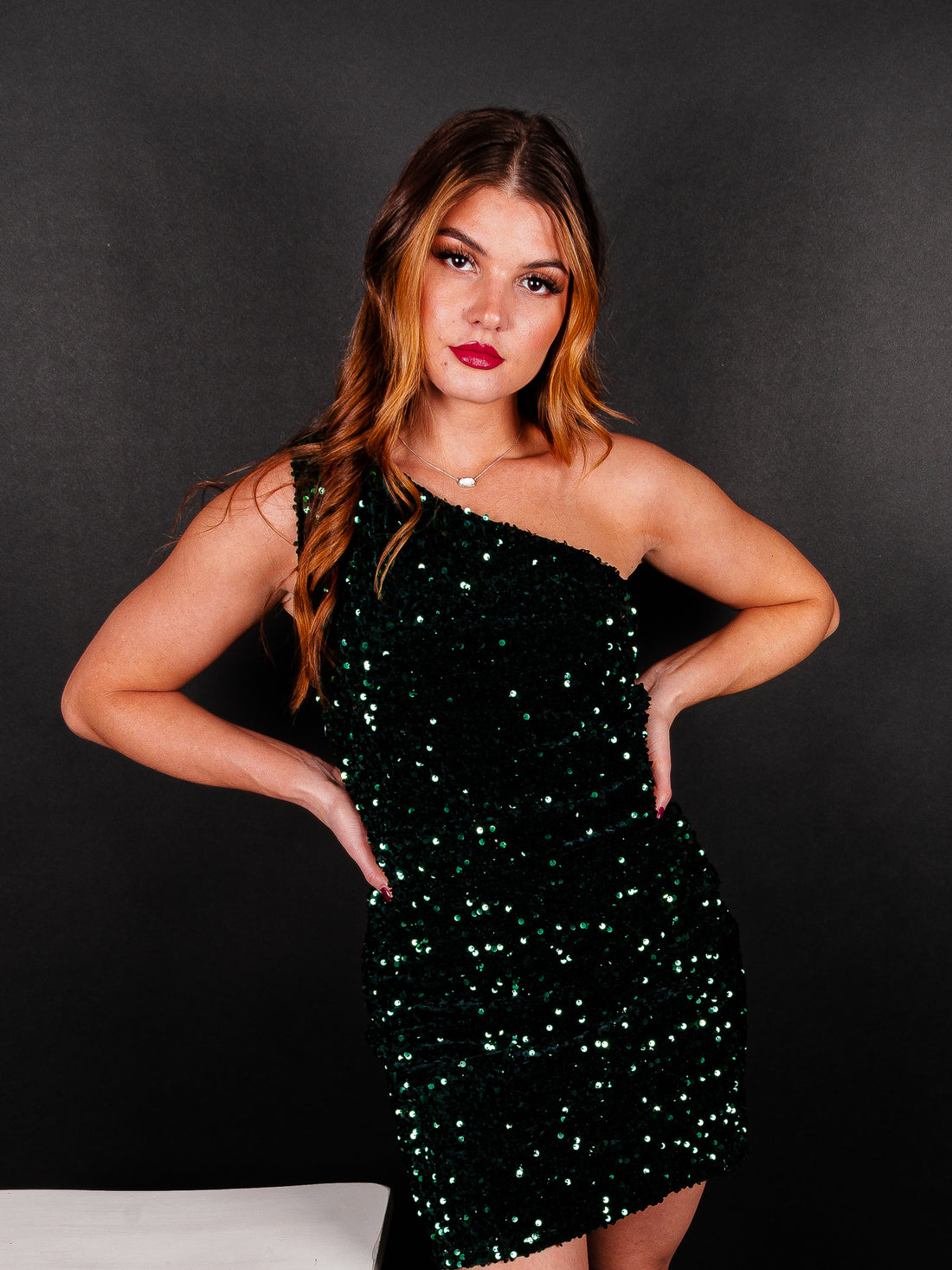 So Mesmerizing One Shoulder Sequins Bodycon Mini Dress