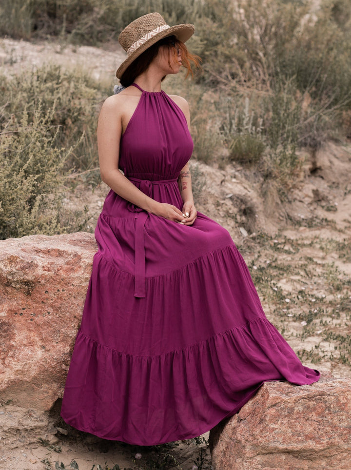 Fancy Me Halter Tiered Maxi Dress - Truelynn Clothing Company