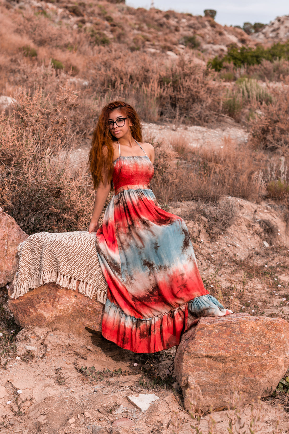 On The Horizon Tie Dye Halter Maxi - Truelynn Clothing Company