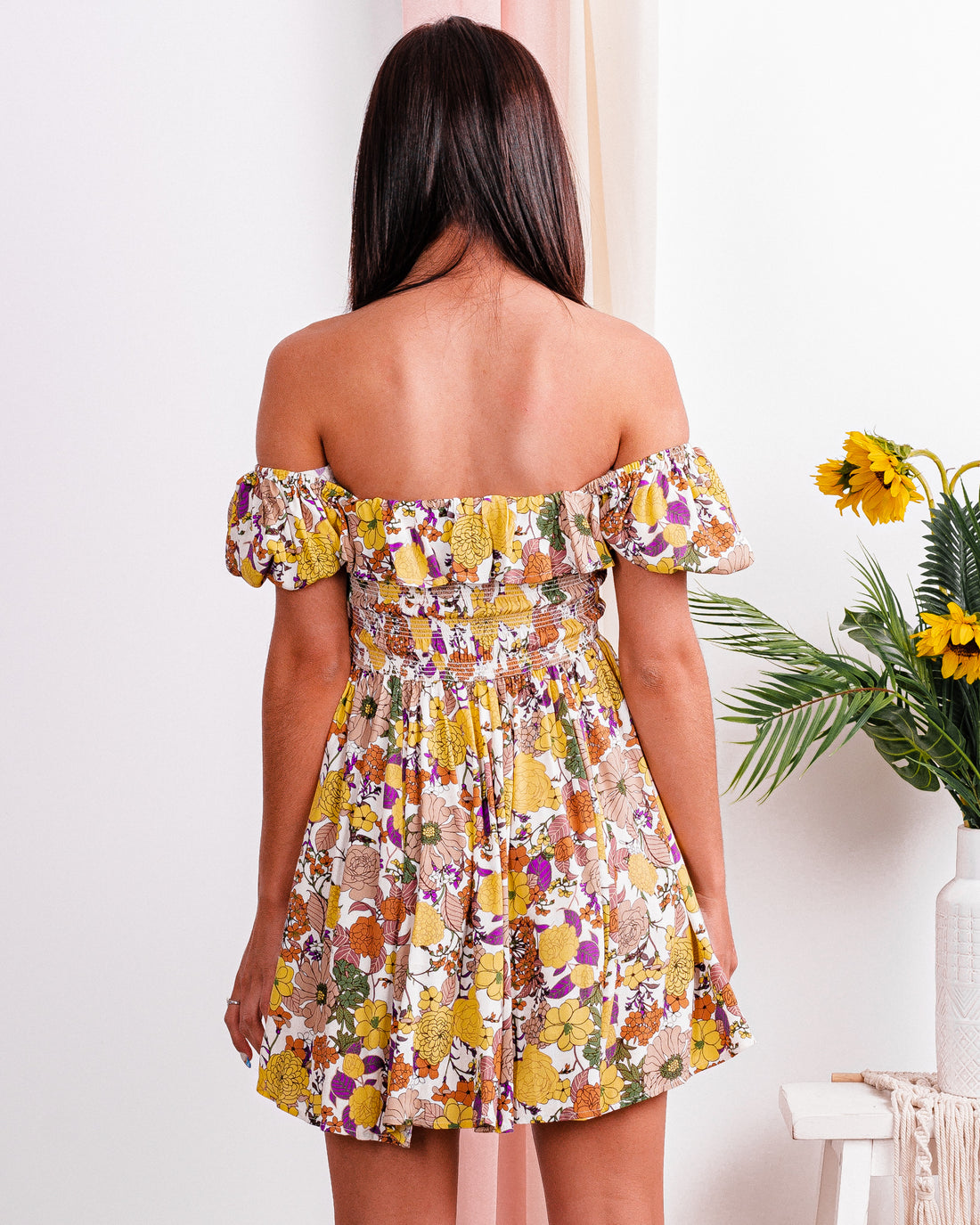 Simply Crushing Off The Shoulder Floral Mini Dress - Truelynn Clothing Company