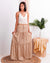 Unapologetically Chic Printed Tiered Maxi Skirt In Beige - Truelynn Clothing Company