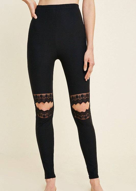 New Rules Lace Cut-Out Leggings